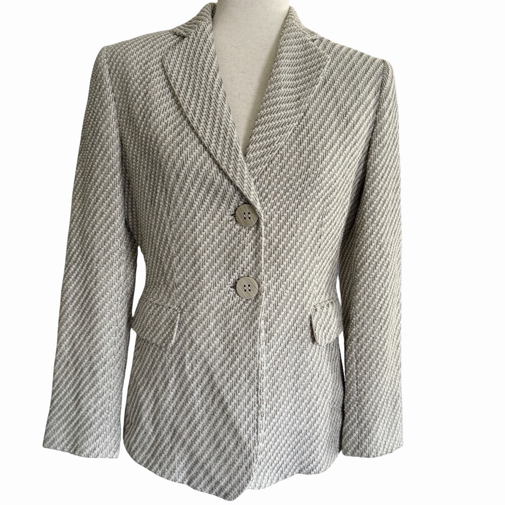 Tahari Arthur S. Levine Tweed Blazer Sz 4 Careerwear Downtown Girl Academia EUC